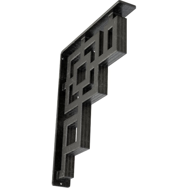 Ekena Millwork Eris Wrought Iron Bracket, (Triple center brace), Antiqued Silver 2"W x 12"D x 15"H BKTM02X12X15TERASV - main